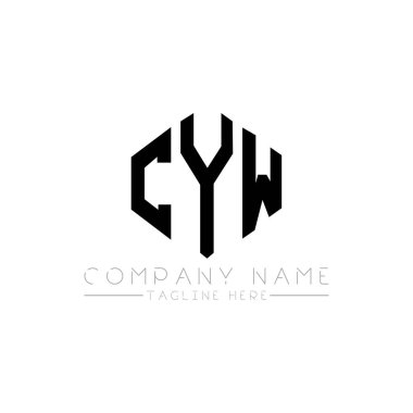 CYW letter logo design with polygon shape. CYW polygon and cube shape logo design. CYW hexagon vector logo template white and black colors. CYW monogram, business and real estate logo.