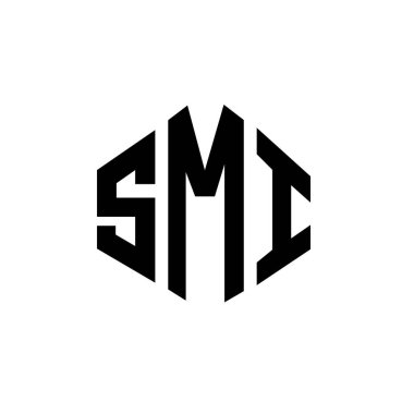 SMI letter logo design with polygon shape. SMI polygon and cube shape logo design. SMI hexagon vector logo template white and black colors. SMI monogram, business and real estate logo.