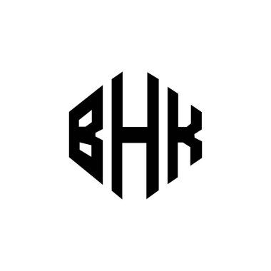 BHK letter logo design with polygon shape. BHK polygon and cube shape logo design. BHK hexagon vector logo template white and black colors. BHK monogram, business and real estate logo.