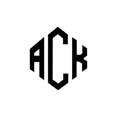 ACK harfi logo tasarımı çokgen şekilli. ACK çokgen ve küp şeklindeki logo tasarımı. ACK altıgen vektör logosu beyaz ve siyah renkler. ACK monogram, iş ve gayrimenkul logosu.