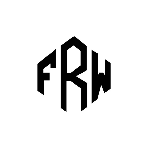 Frw Letter Logo Design Polygon Shape Frw Polygon Cube Shape — Vector de stock