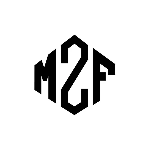 Mzf Letter Logo Ontwerp Met Polygon Vorm Mzf Polygon Kubus — Stockvector