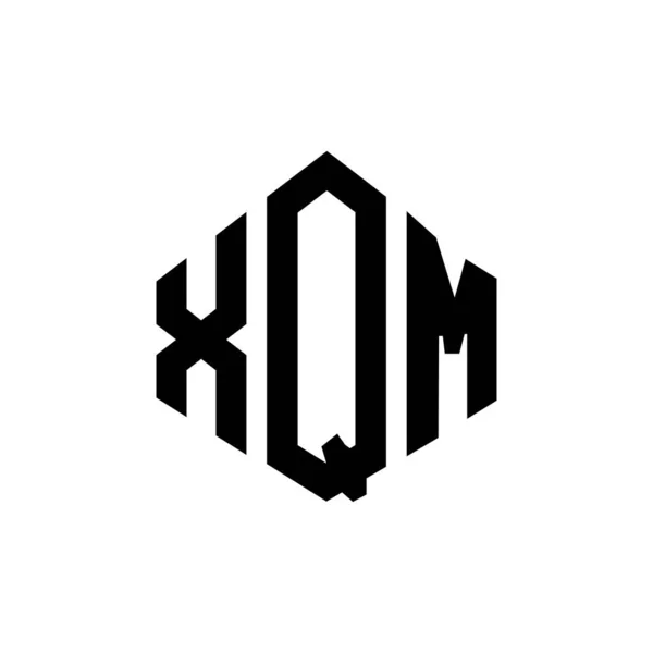 Xqm Letter Logo Design Polygon Shape Xqm Polygon Cube Shape — Stockový vektor
