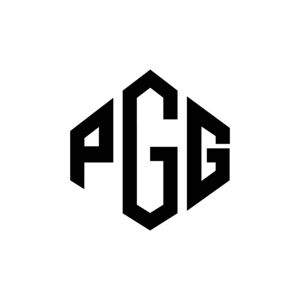 Pgg Letter Logo Design Polygon Shape Pgg Polygon Cube Shape — Vector de stock