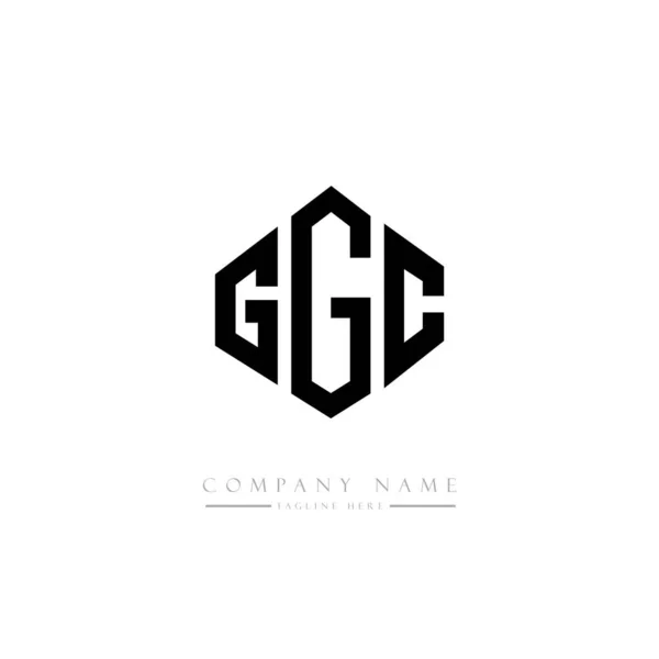 Ggc字母标识设计与多边形 方块形状的标志设计 六边形矢量标识模板白色和黑色的颜色 商业和房地产标志 — 图库矢量图片
