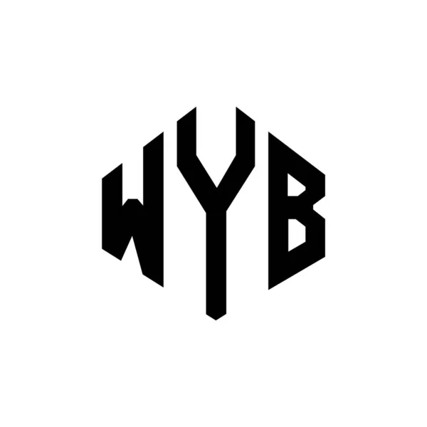Wyb Letter Logo Design Polygon Shape Wyb Polygon Cube Shape — Stock Vector