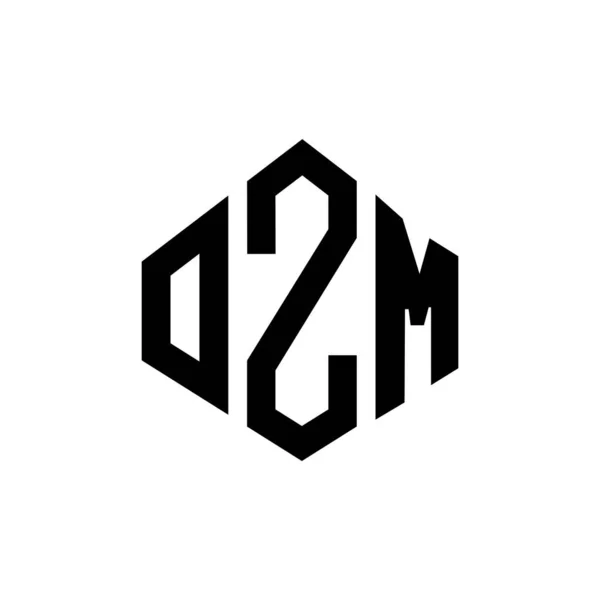 Ozm Letter Logo Design Polygon Shape Ozm Polygon Cube Shape — Stock Vector