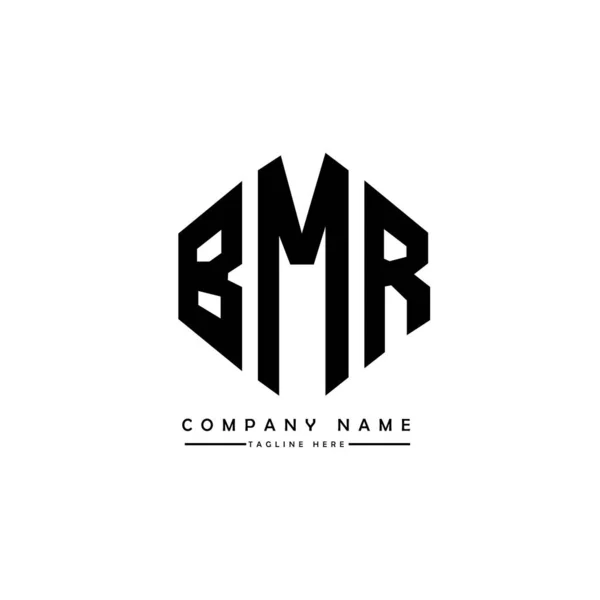 Bmr Letter Logo Design Polygon Shape Bmr Polygon Cube Shape — Vettoriale Stock