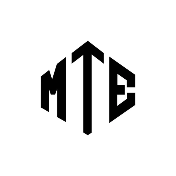 Mte Letter Logo Design Polygon Shape Mte Polygon Cube Shape — Vettoriale Stock