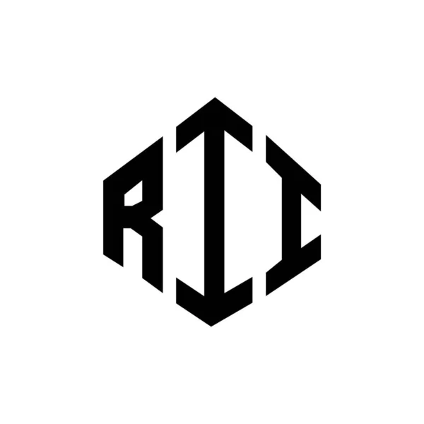 Rii Letter Logo Design Polygon Shape Rii Polygon Cube Shape — Stock vektor