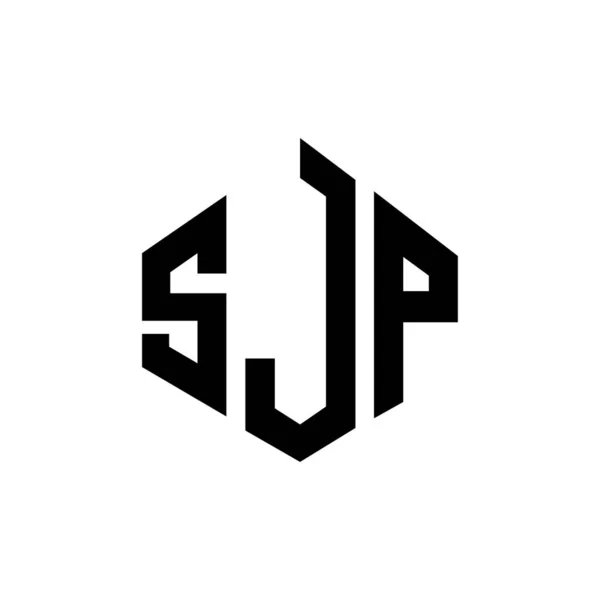 Sjp Letter Logo Design Polygon Shape Sjp Polygon Cube Shape — Stok Vektör