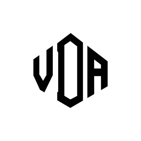 Vda Letter Logo Design Polygon Shape Vda Polygon Cube Shape — Vettoriale Stock