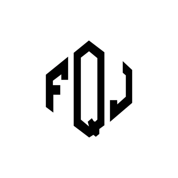 Çokgen Şekilli Fqj Harf Logosu Tasarımı Fqj Çokgen Küp Şeklinde — Stok Vektör
