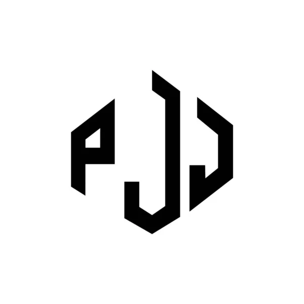 Pjj Letter Logo Design Polygon Shape Pjj Polygon Cube Shape — ストックベクタ