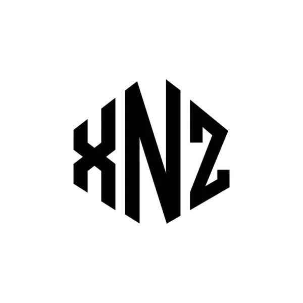 Xnz Letter Logo Design Polygon Shape Xnz Polygon Cube Shape — Vettoriale Stock