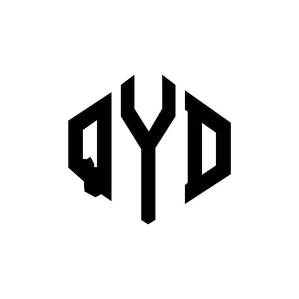 Qyd Letter Logo Design Polygon Shape Qyd Polygon Cube Shape — Stock Vector