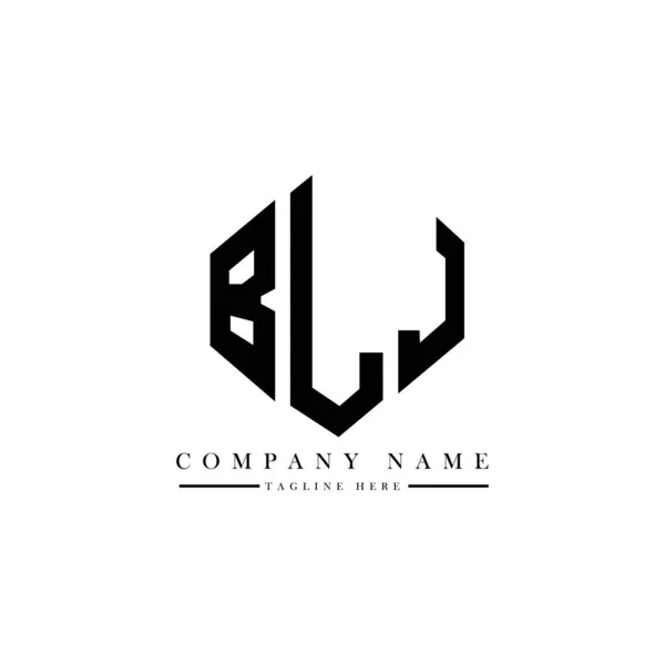 Blj Letter Logo Design Polygon Shape Blj Polygon Cube Shape — Stock Vector