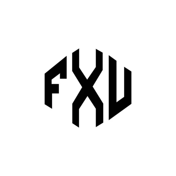 Fxu Letter Logo Design Polygon Shape Fxu Polygon Cube Shape — ストックベクタ