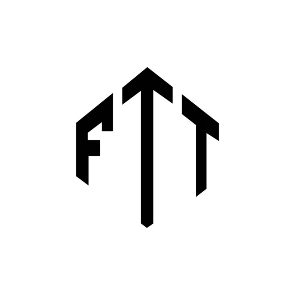 Ftt 디자인 폴리곤 Ftt 폴리곤 정육면체 디자인 Ftt 육각형 템플릿은 — 스톡 벡터