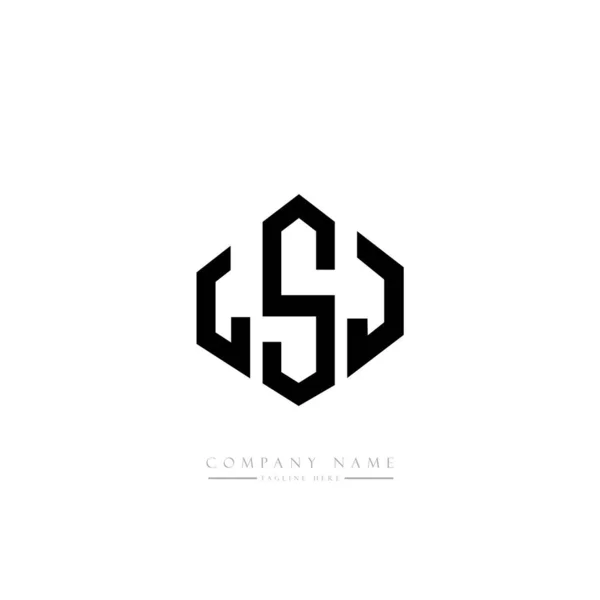 Lsj Harfi Ilk Logo Şablon Tasarım Vektörü — Stok Vektör
