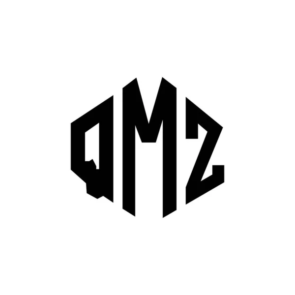 Qmz Letter Logo Design Polygon Shape Qmz Polygon Cube Shape — 스톡 벡터