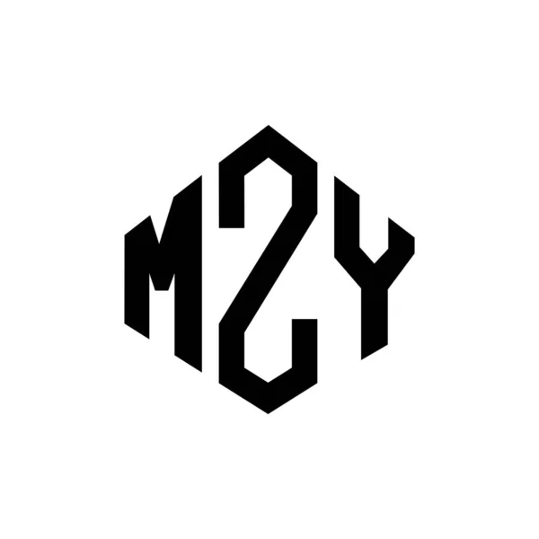 Mzy Letter Logo Design Polygon Shape Mzy Polygon Cube Shape —  Vetores de Stock