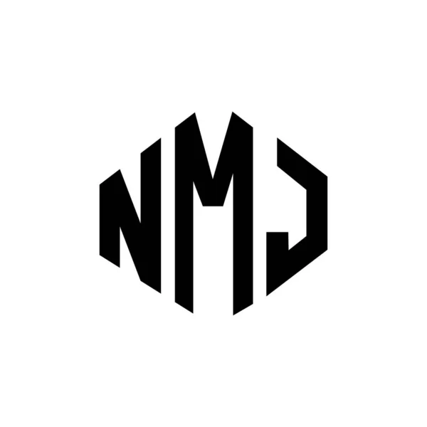Nmj Letter Logo Design Mit Polygonform Nmj Polygon Und Würfelform — Stockvektor