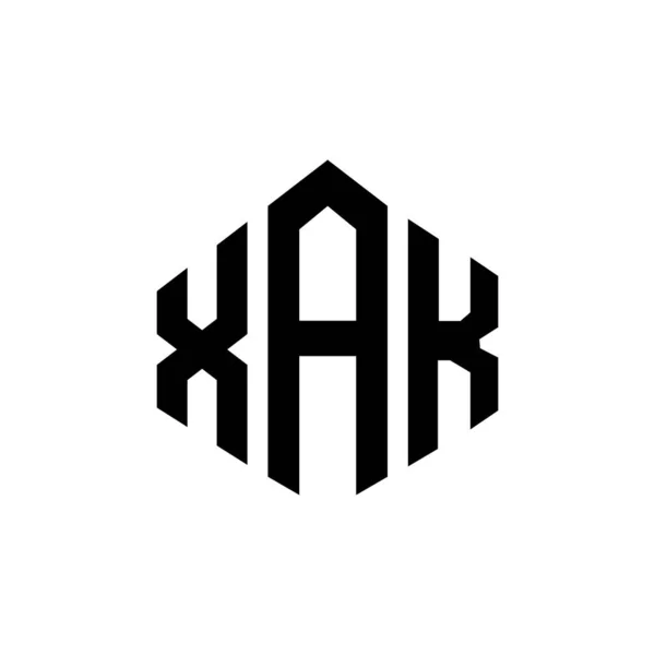 Xak Letter Logo Design Polygon Shape Xak Polygon Cube Shape — Stock vektor
