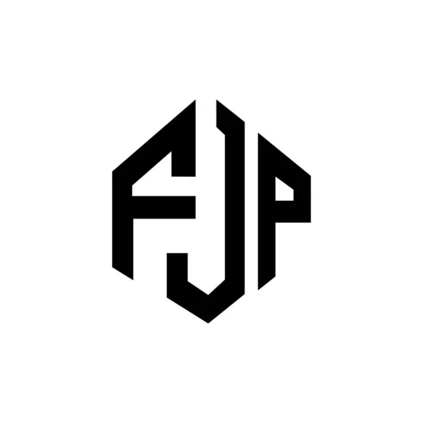 Fjp Letter Logo Design Polygon Shape Fjp Polygon Cube Shape — ストックベクタ