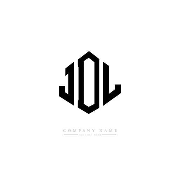 Jdl字母标识设计与多边形 Jdl多边形和立方体形状标志设计 Jdl六边形矢量标识模板白色和黑色 Jdl字母表 商业和房地产标志 — 图库矢量图片