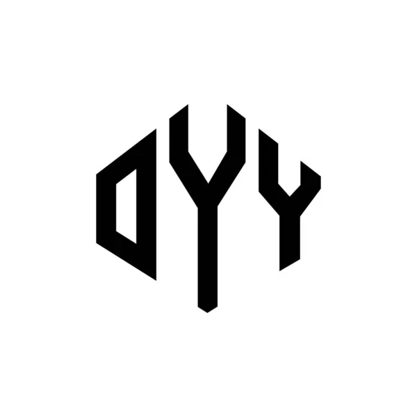 Oyy Letter Logo Design Polygon Shape Oyy Polygon Cube Shape — Stock Vector