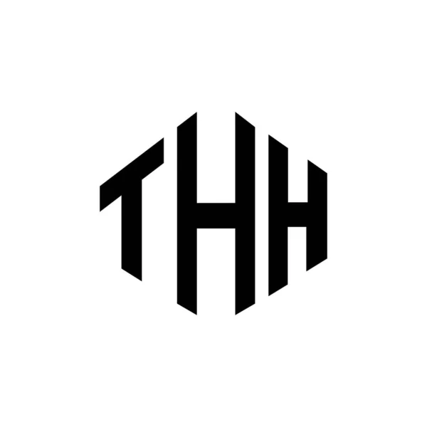Thh Letter Logo Design Polygon Shape Thh Polygon Cube Shape — Stok Vektör