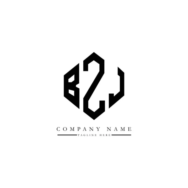 Bzj Letter Logo Design Polygon Shape Bzj Polygon Cube Shape — Stock Vector