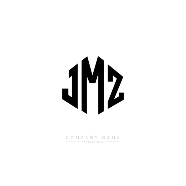 Jmz Letter Logo Design Polygon Shape Jmz Polygon Cube Shape — Stock Vector