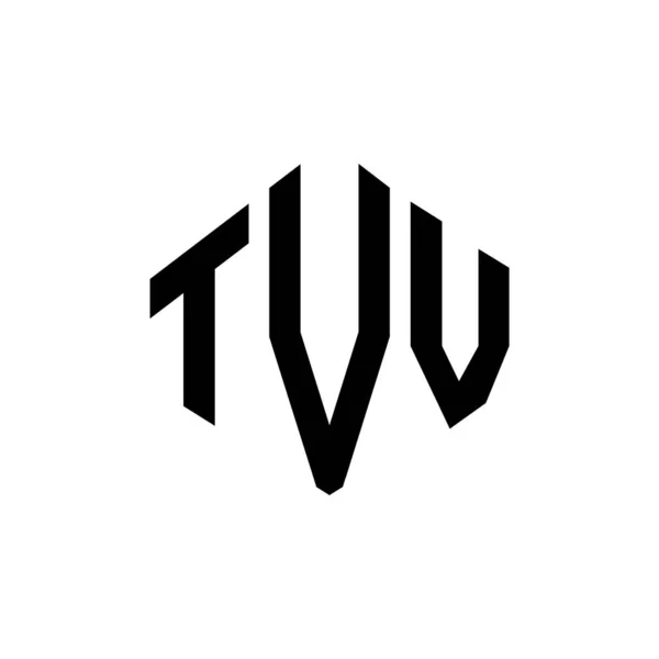 Tvv Letter Logo Design Polygon Shape Tvv Polygon Cube Shape — стоковый вектор