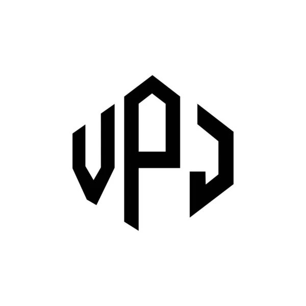 Дизайн Логотипу Літери Vpj Формою Багатокутника Дизайн Логотипу Vpj Багатокутника — стоковий вектор