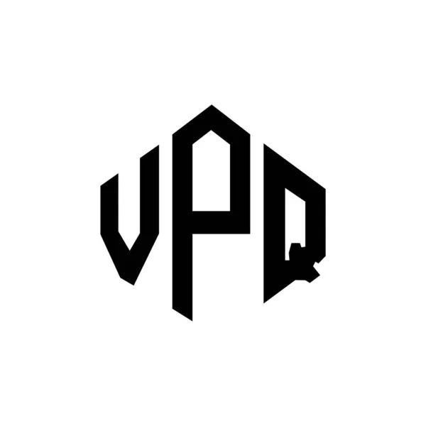 Vpq Letter Logo Design Polygon Shape Vpq Polygon Cube Shape — Vector de stock