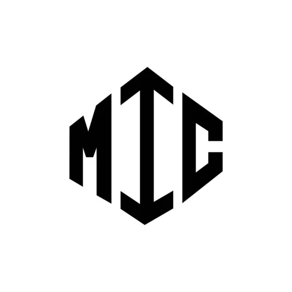 Mic Letter Logo Design Polygon Shape Mic Polygon Cube Shape — Vetor de Stock