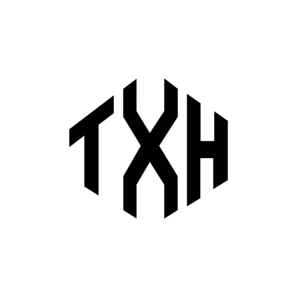 Txh Bokstav Logotyp Design Med Polygon Form Txh Polygon Och — Stock vektor