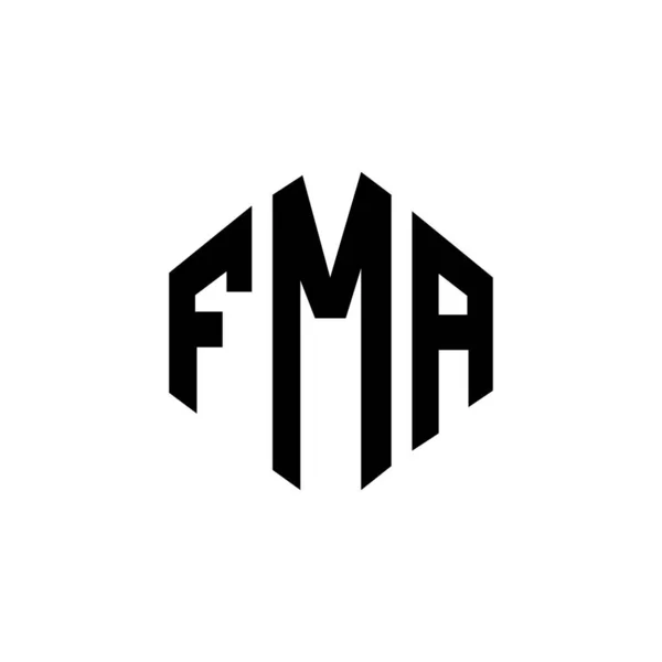 Fma Lettre Logo Design Avec Forme Polygone Logo Forme Cube — Image vectorielle