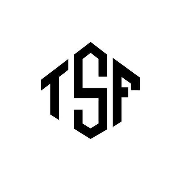 Tsf Letter Logo Design Polygon Shape Tsf Polygon Cube Shape — Vettoriale Stock