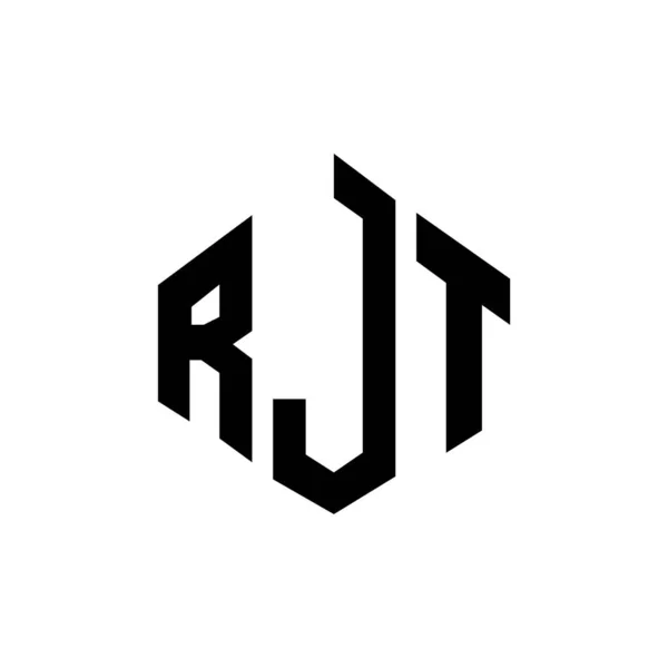 Rjt Letter Logo Design Polygon Shape Rjt Polygon Cube Shape — Stock Vector