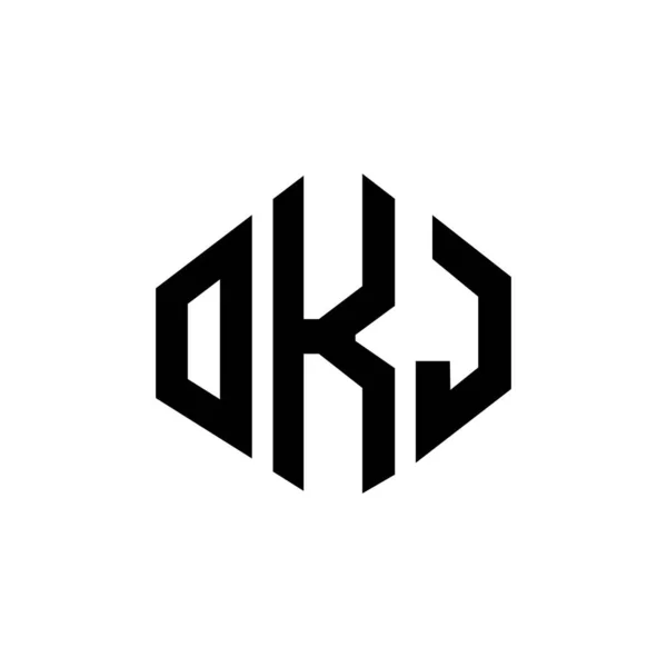 Okj Letter Logo Design Polygon Shape Okj Polygon Cube Shape — Wektor stockowy