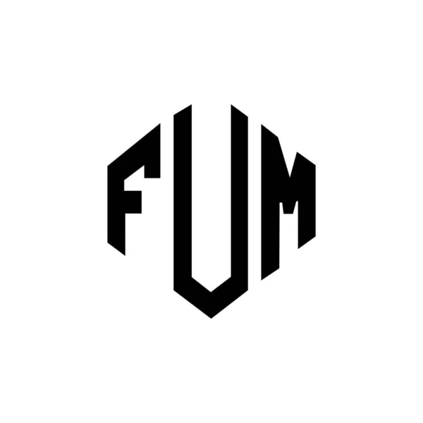 Çokgen Şekilli Fum Harf Logosu Tasarımı Fum Çokgen Küp Şeklinde — Stok Vektör