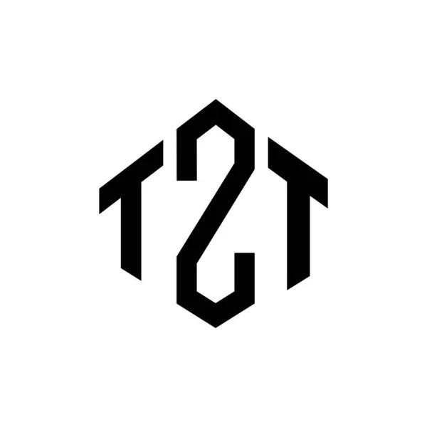 Tzt Letter Logo Design Polygon Shape Tzt Polygon Cube Shape — Stock Vector