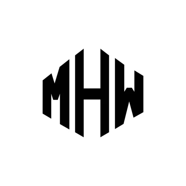 Mhw Bokstav Logotyp Design Med Polygon Form Mhw Polygon Och — Stock vektor