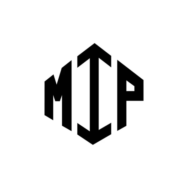 Mip Letter Logo Design Polygon Shape Mip Polygon Cube Shape — Vetor de Stock
