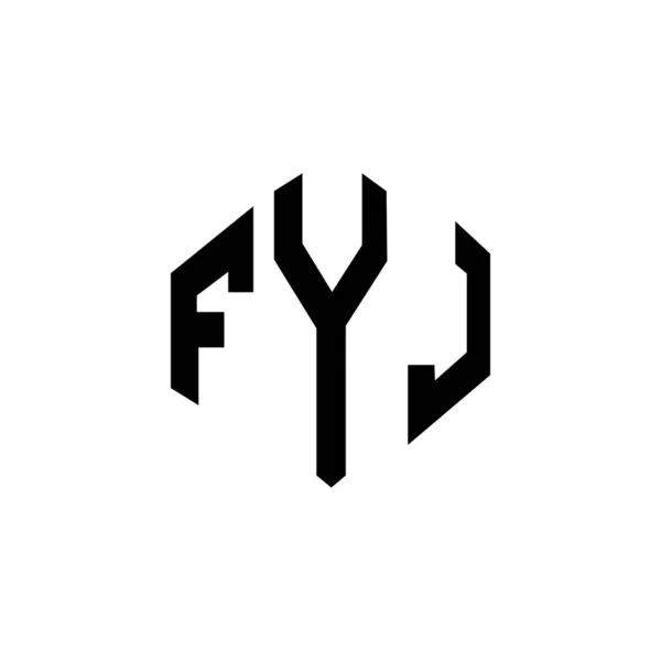 Fyj Letter Logo Design Polygon Shape Fyj Polygon Cube Shape — ストックベクタ