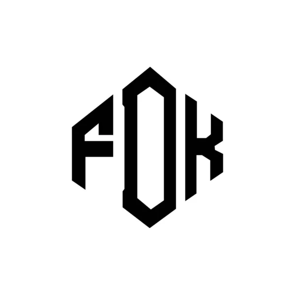 Design Logotipo Carta Fdk Com Forma Polígono Design Logotipo Forma — Vetor de Stock