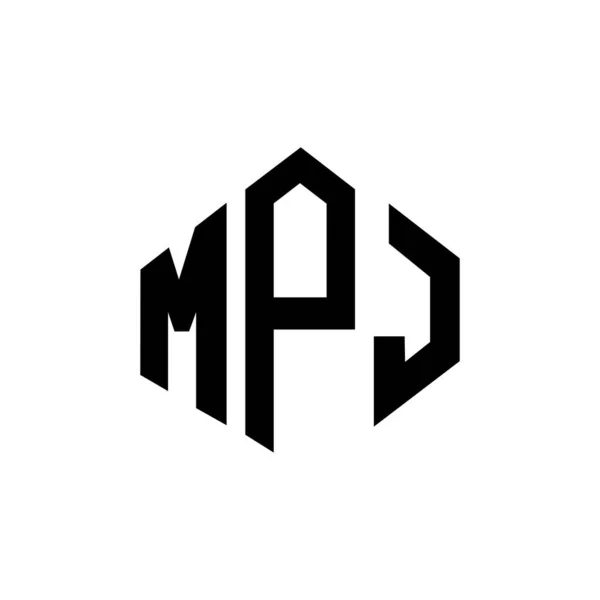 Mpj Letter Logo Design Polygon Shape Mpj Polygon Cube Shape — Stockvektor